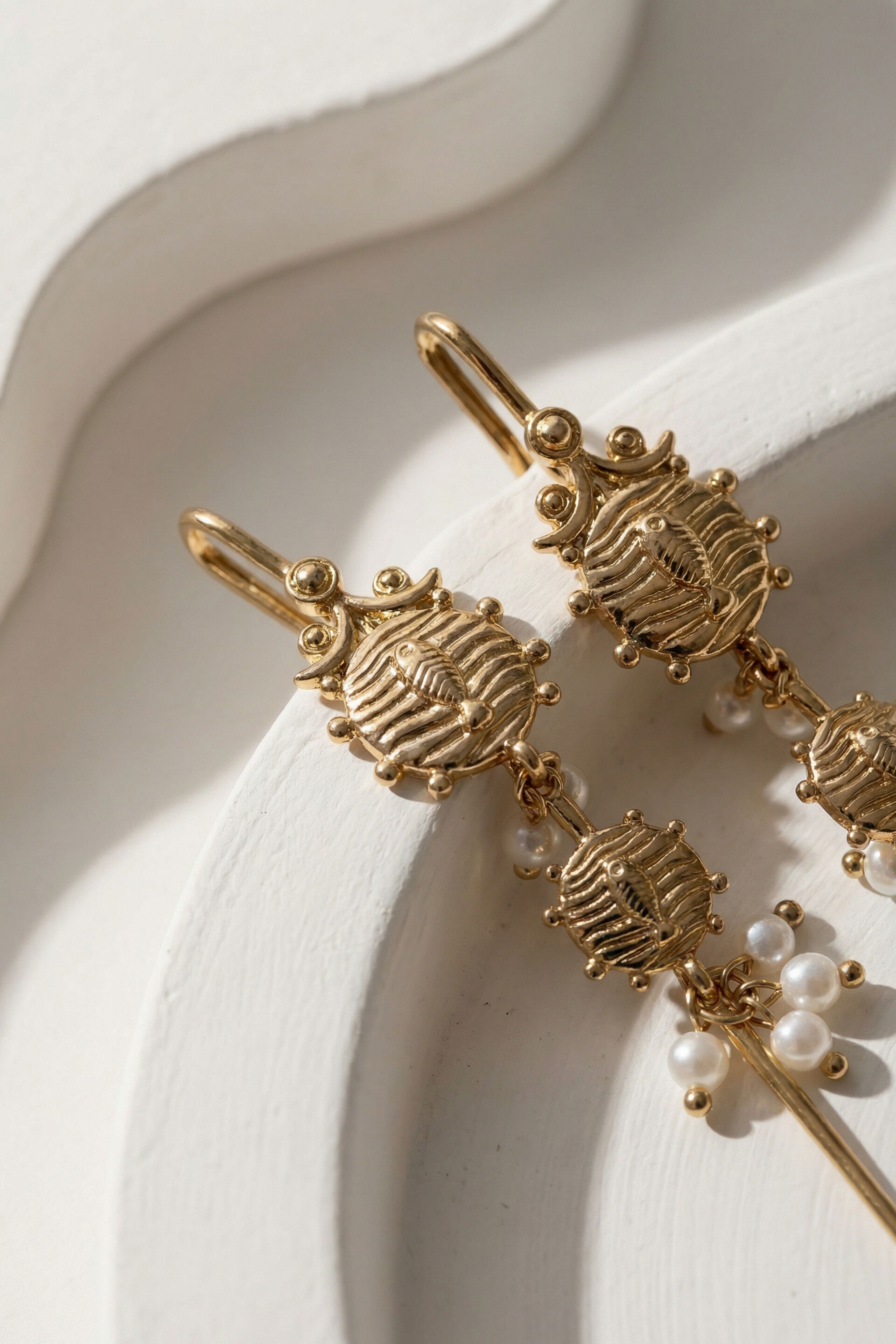 Noori Golden Earrings, , image 2